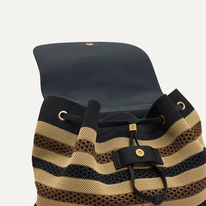 Rothy's The Cinch Backpack in Mocha Stripe Crochet
