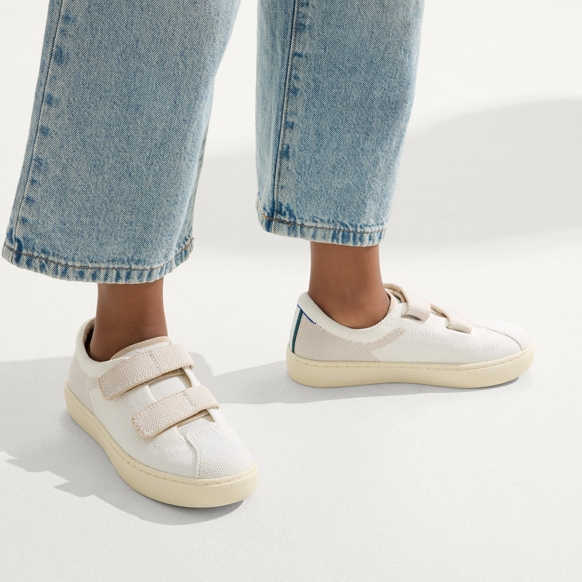Rothy's The Kids Strap Sneaker in Vanilla Ice