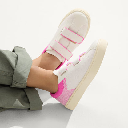 Rothy's The Kids Strap Sneaker in Pink Taffy