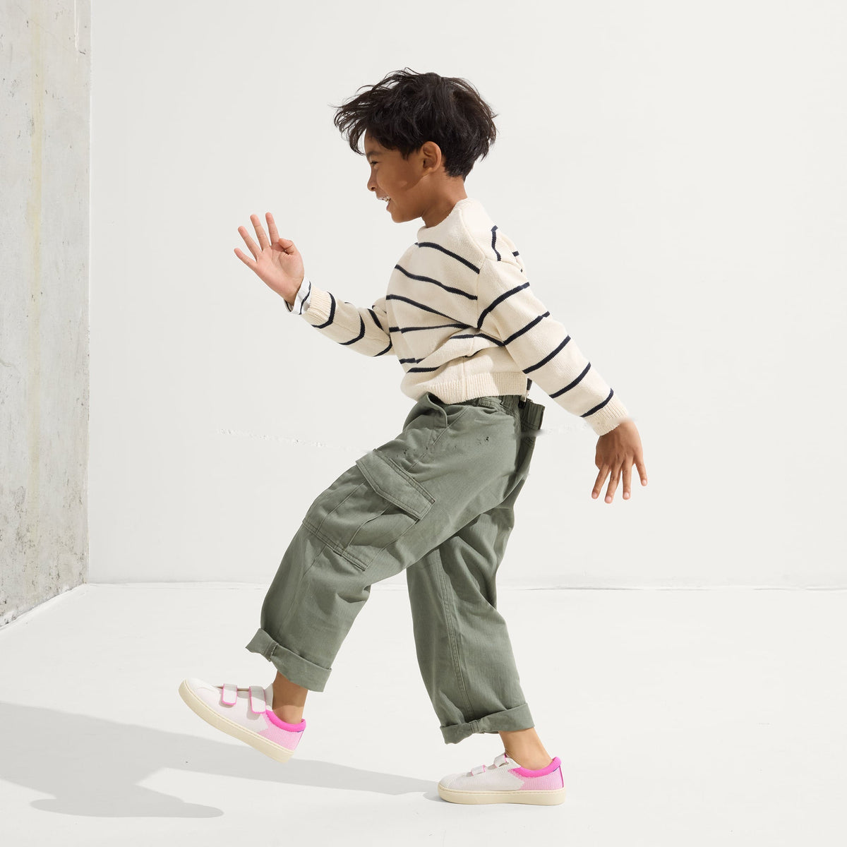 Rothy's The Kids Strap Sneaker in Pink Taffy