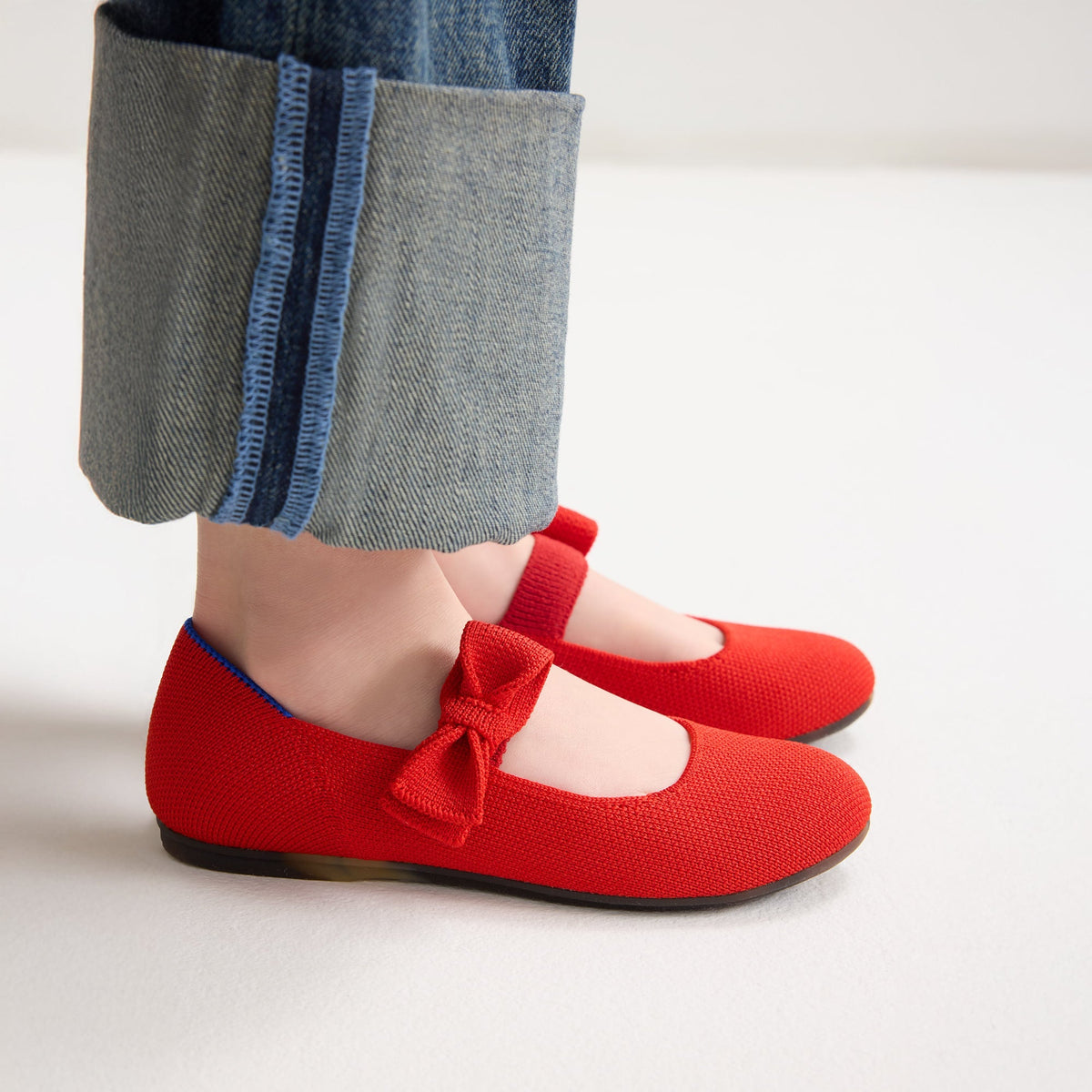 Rothy's The Kids Tux Bow Mary Jane in Bright Red