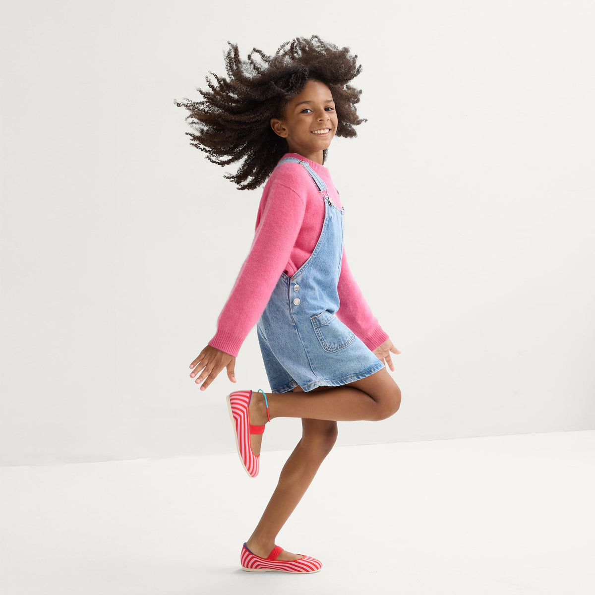 Rothy's The Kids Mary Jane in Cherry Stripe