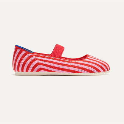 Rothy's The Kids Mary Jane in Cherry Stripe