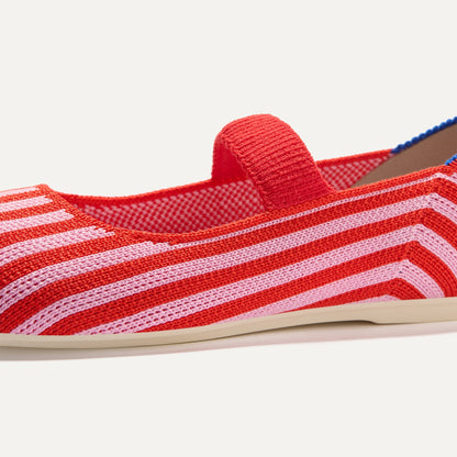Rothy's The Kids Mary Jane in Cherry Stripe