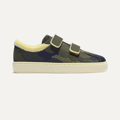 Rothy's The Kids Strap Sneaker in Spruce Camo