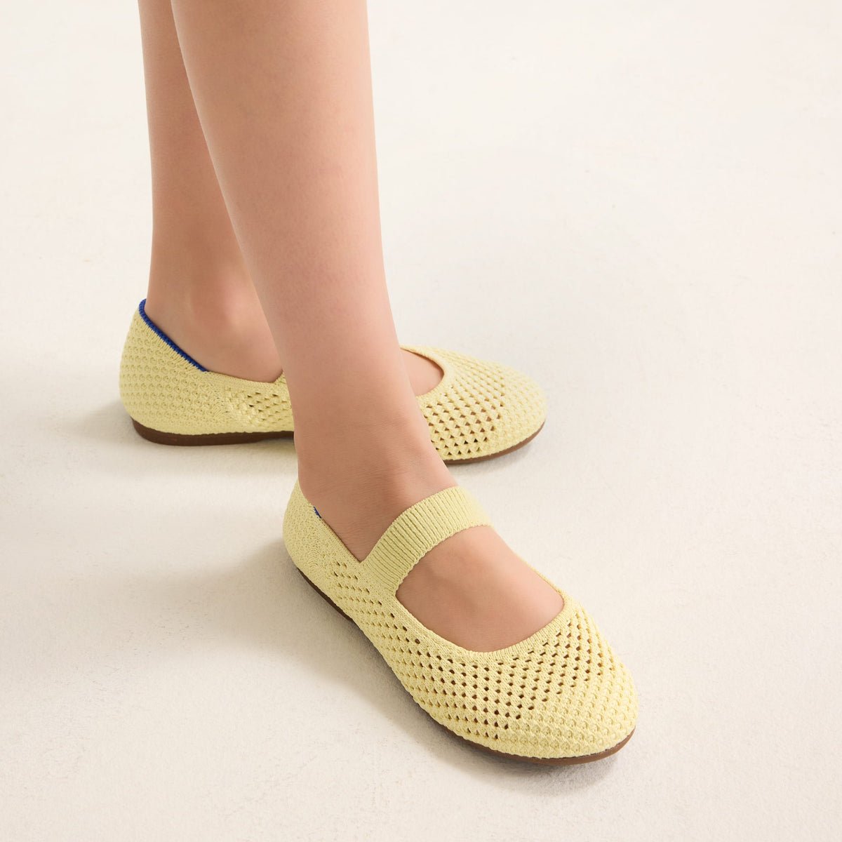 Rothy's The Kids Mary Jane in Lemonade Open-Knit