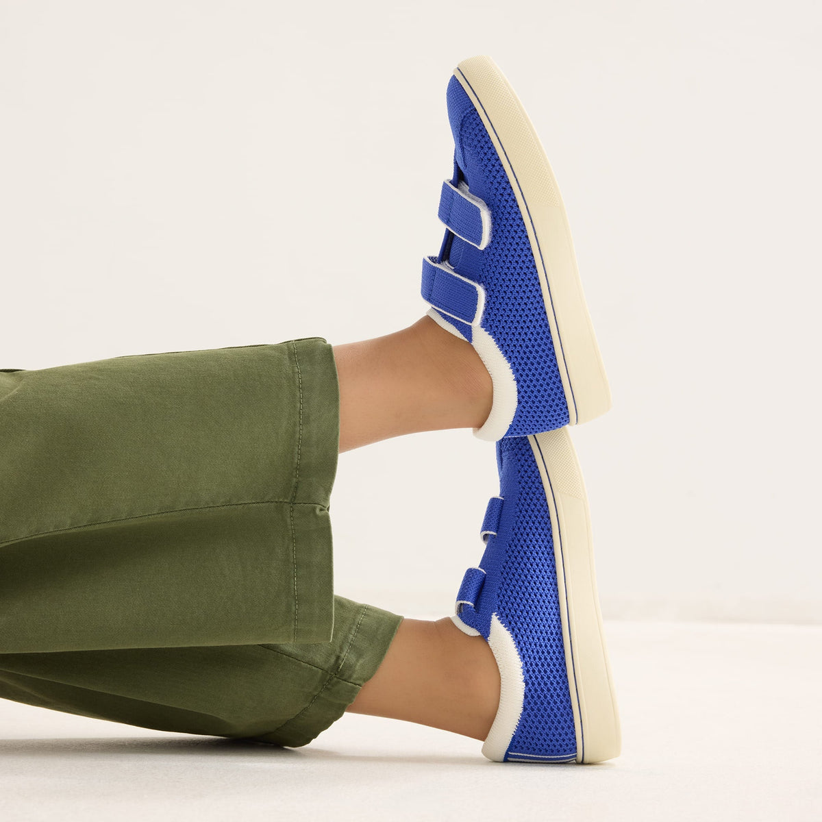 Rothy's The Kids Strap Sneaker in Buoy Open-Knit