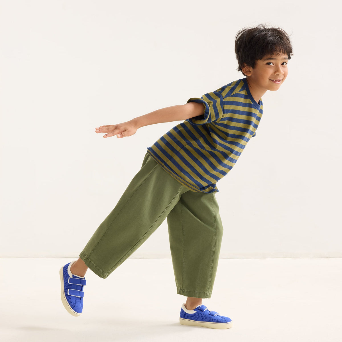 Rothy's The Kids Strap Sneaker in Buoy Open-Knit