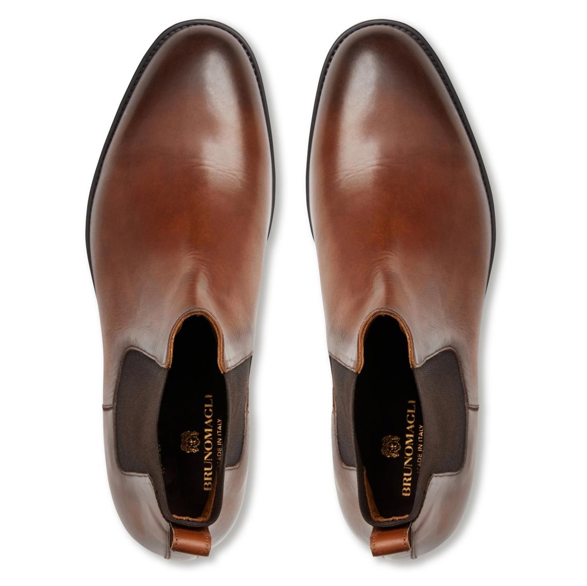 Bruno Magli Boots | Men Byron Double Gore Slip-on Boot-Cognac