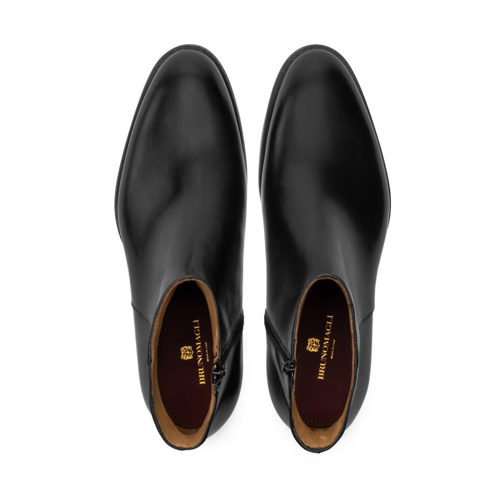 Bruno Magli Boots | Men Calvin Side Zip Leather Boot-Black