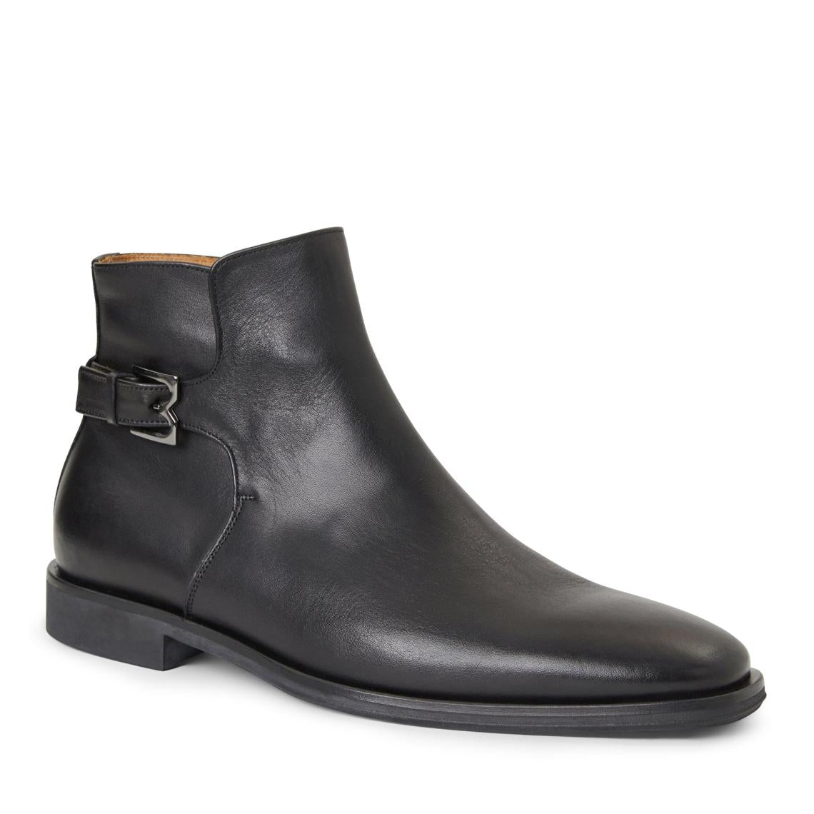 Bruno Magli Boots | Men Rubino Leather Side Zip Boot- Black
