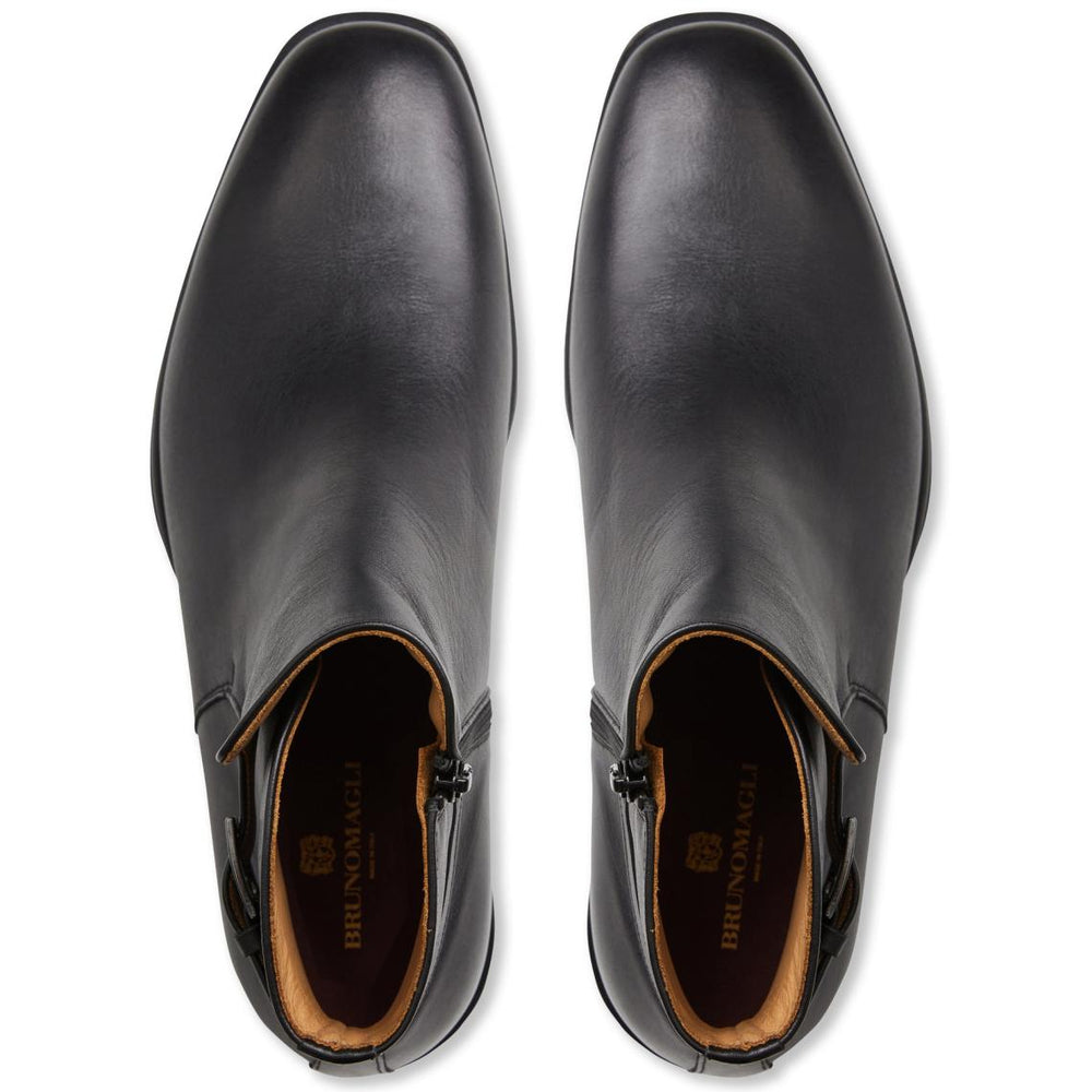 Bruno Magli Boots | Men Rubino Leather Side Zip Boot- Black