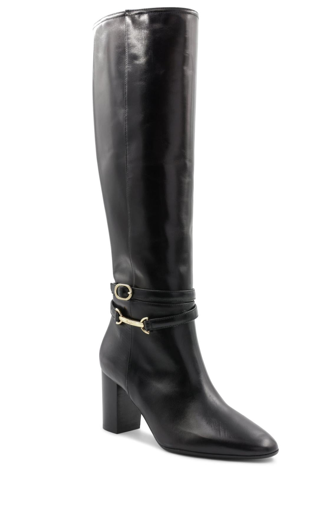 Bruno Magli Boots | Women Adriana Knee High Block Heel Leather Boot - Black