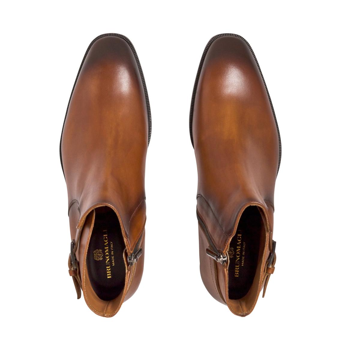 Bruno Magli Dress Shoes | Men Angiolini Leather Dress Boot - Cognac