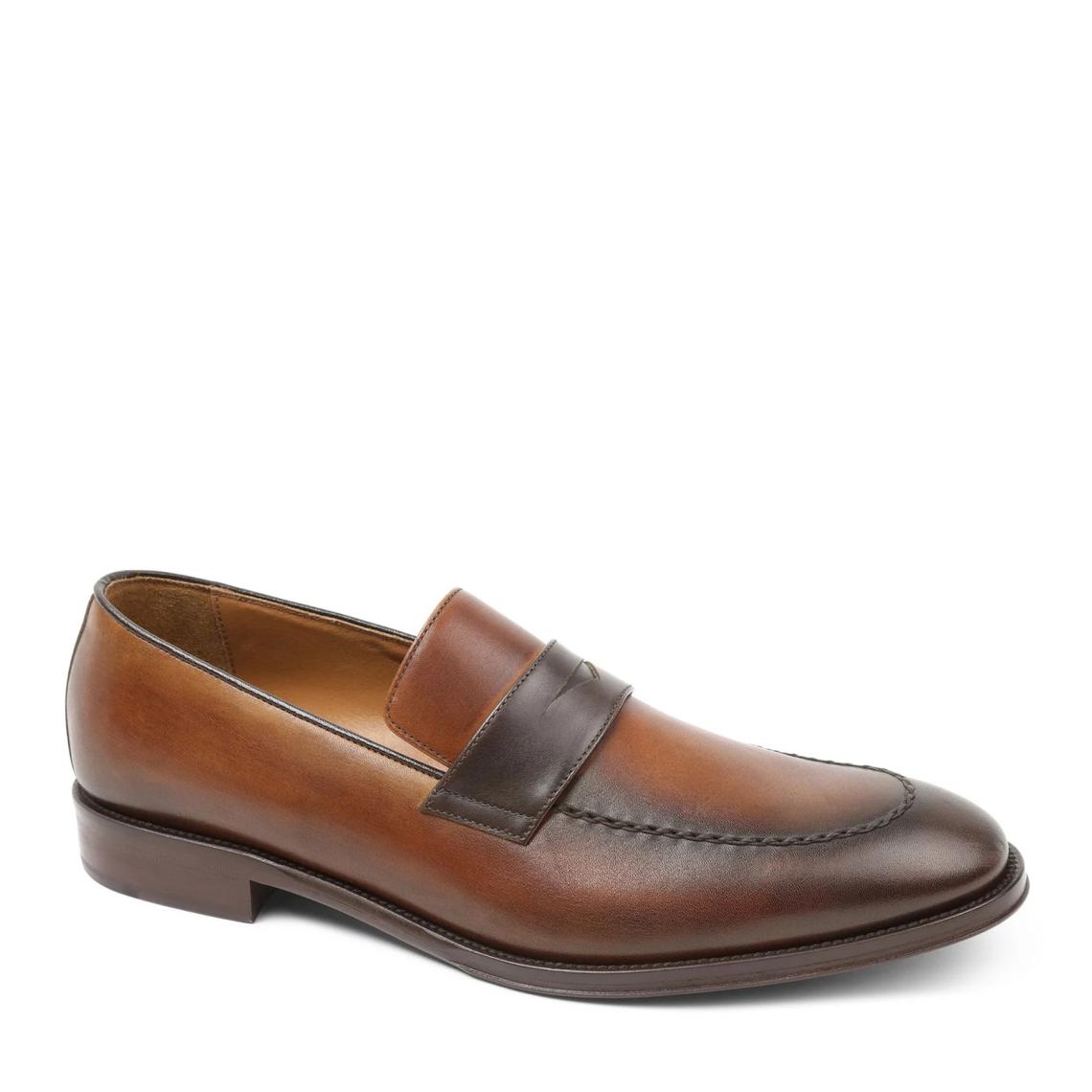 Bruno Magli Dress Shoes | Men Arezzo Burnished Penny Loafer - Cognac/Dark Brown