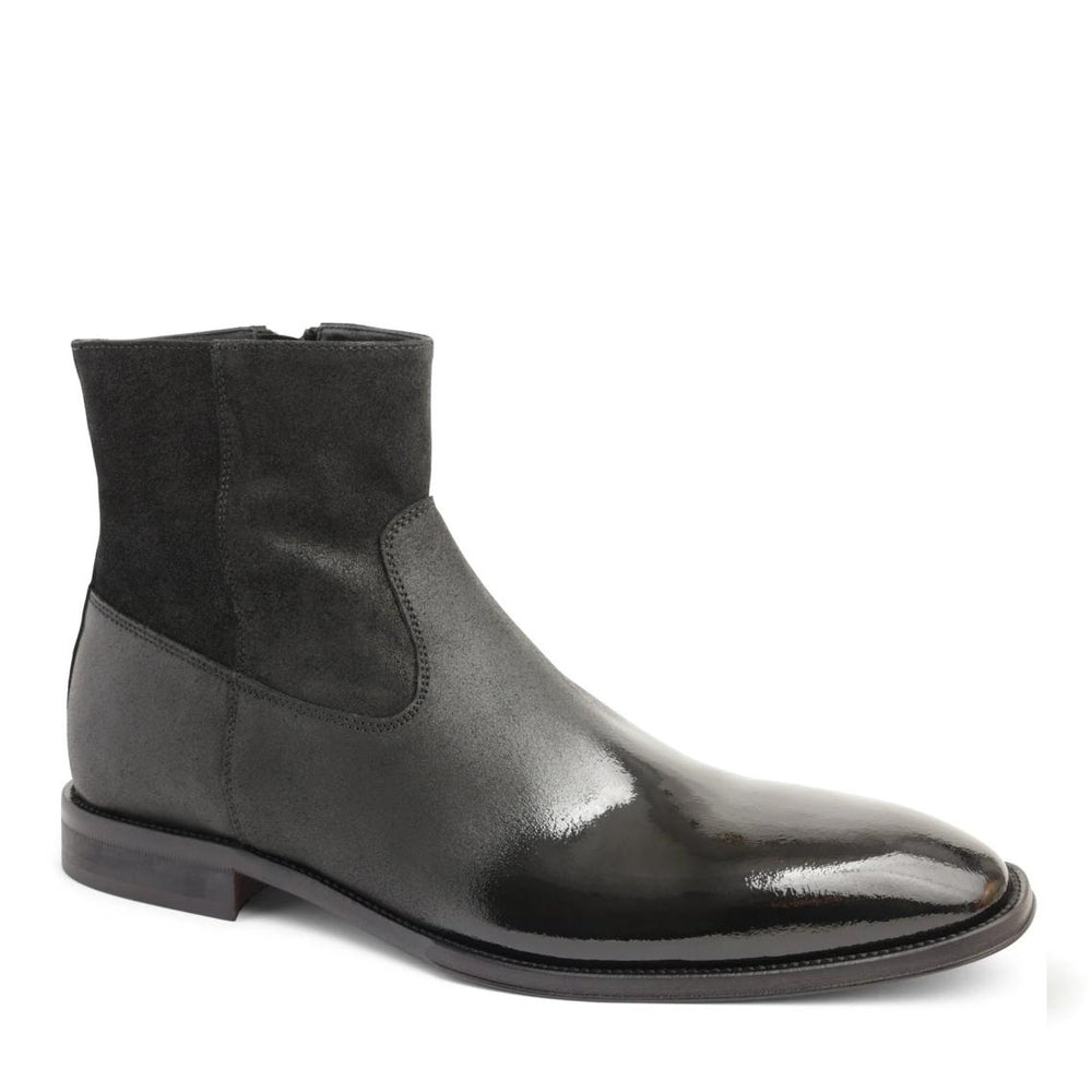 Bruno Magli Dress Shoes | Men Armando Patent Ombre Suede Zip Boot - Black