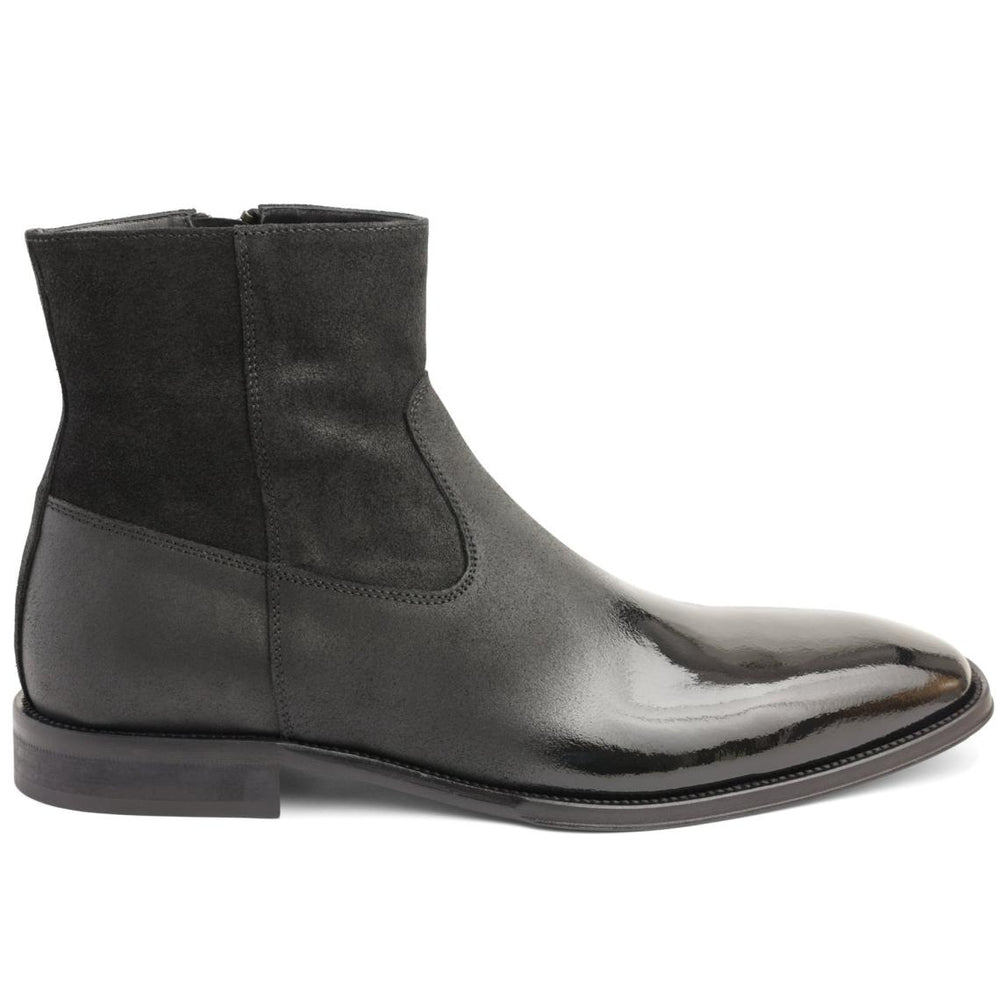 Bruno Magli Dress Shoes | Men Armando Patent Ombre Suede Zip Boot - Black
