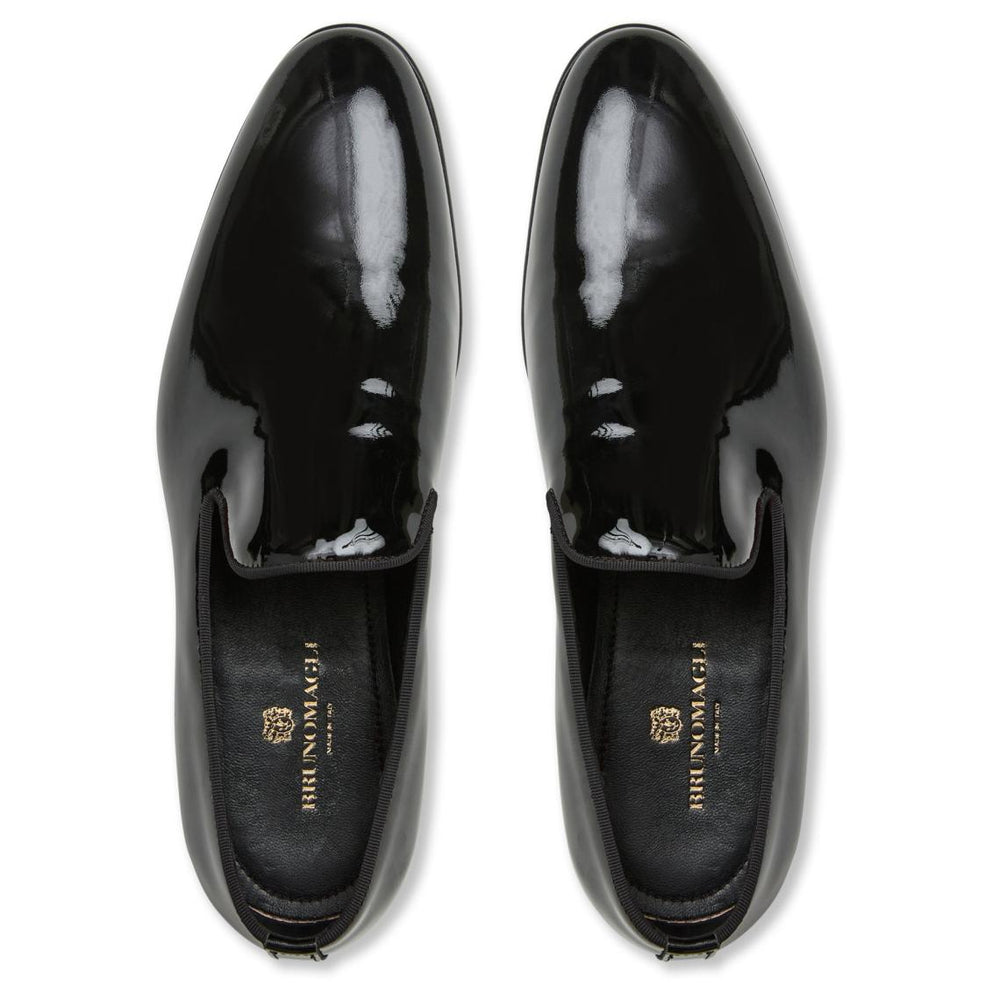 Bruno Magli Dress Shoes | Men Danilo A-Line Patent Leather Smoking Slipper-Black