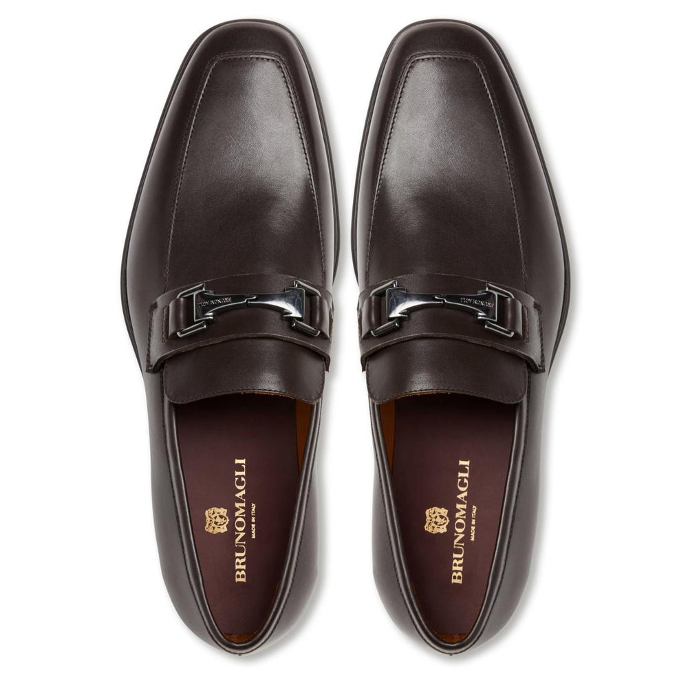 Bruno Magli Dress Shoes | Men Raging Bit Leather Loafer-Brown