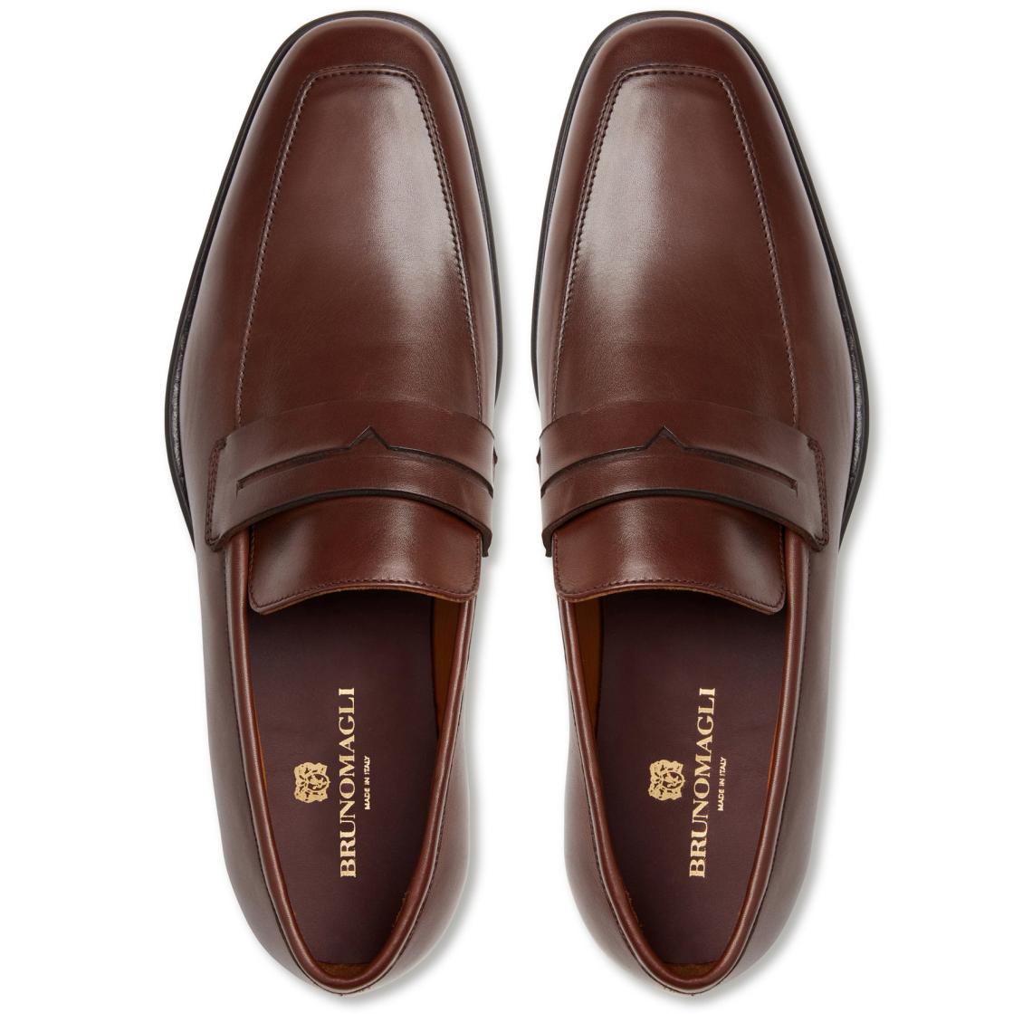Bruno Magli Dress Shoes | Men Raging Leather Penny Loafer- Cognac