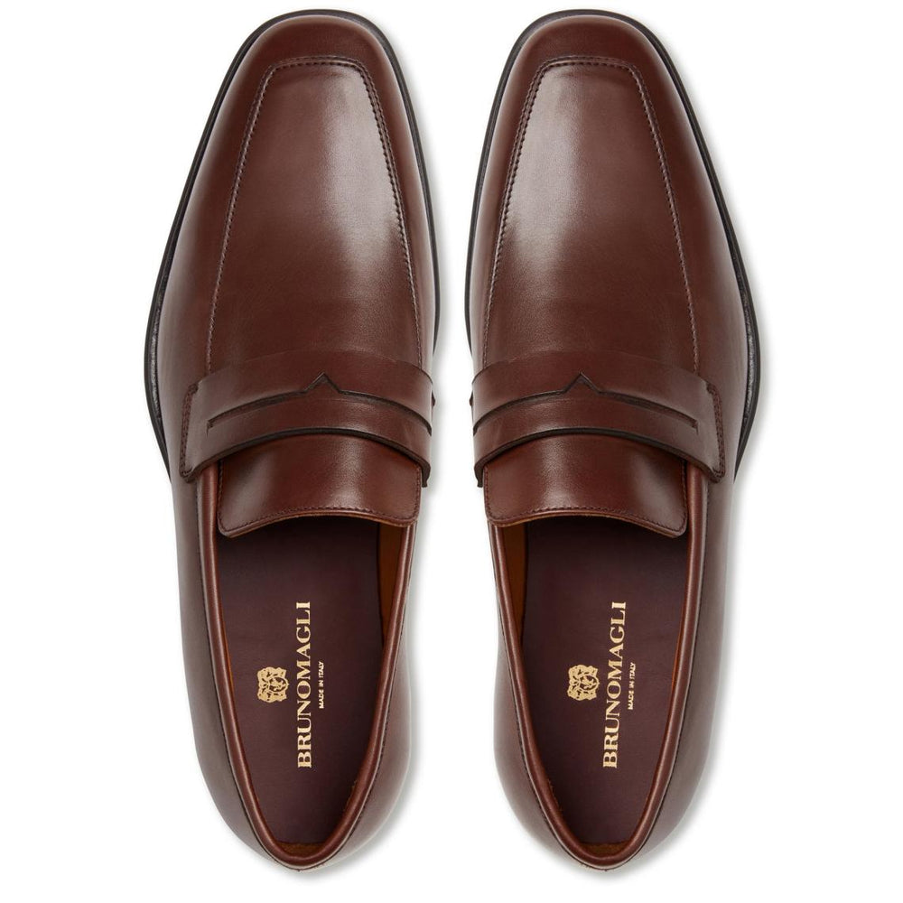 Bruno Magli Dress Shoes | Men Raging Leather Penny Loafer- Cognac