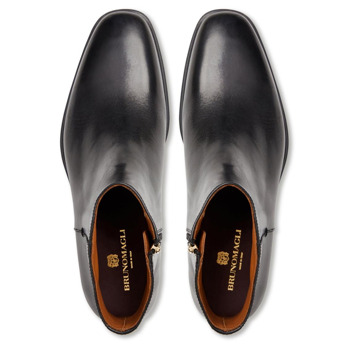 Bruno Magli Dress Shoes | Men Raging Leather Side Zip Boot-Black