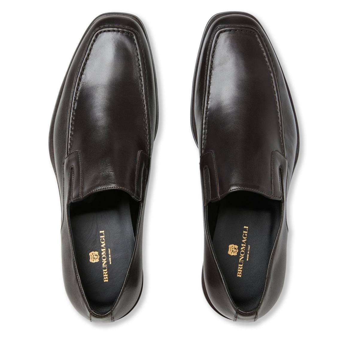 Bruno Magli Dress Shoes | Men Raging Leather Slip-on - Dark Brown Leather