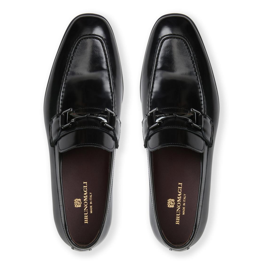 Bruno Magli Dress Shoes | Men Saffo Slip On Black Bit Loafer Black Leather