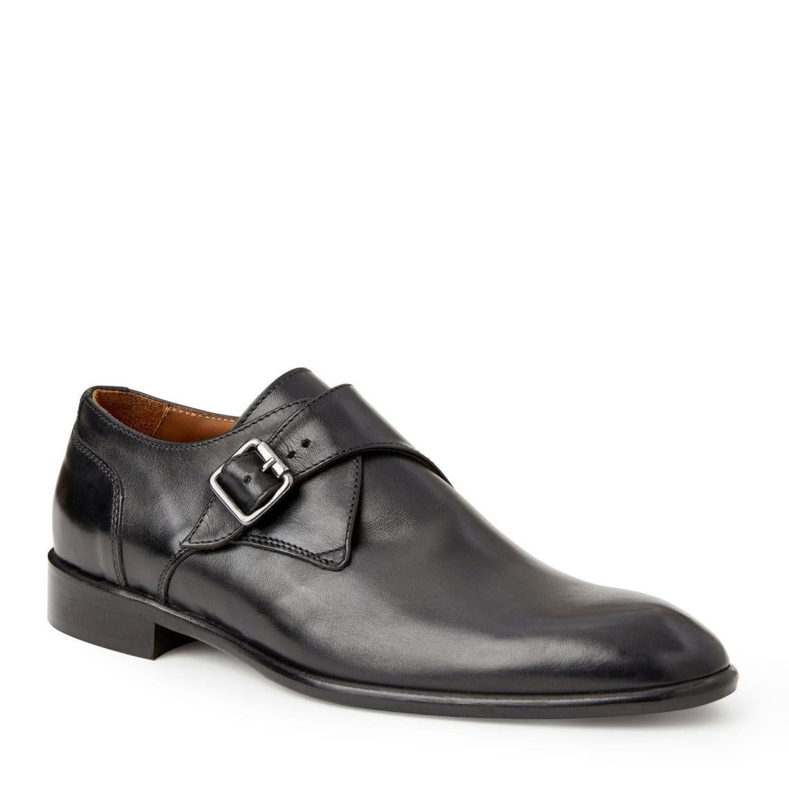 Bruno Magli Dress Shoes | Men Solero Classic Leather Single Monk Strap-Black