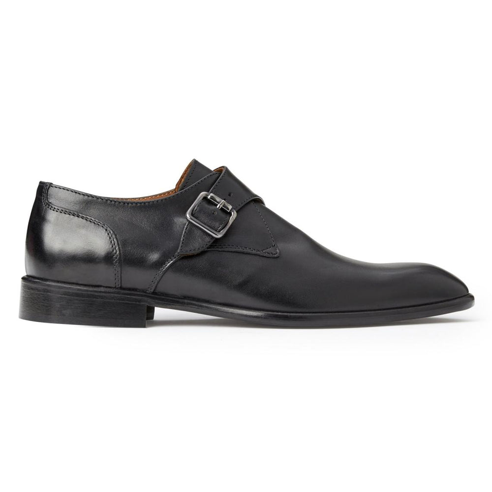 Bruno Magli Dress Shoes | Men Solero Classic Leather Single Monk Strap-Black
