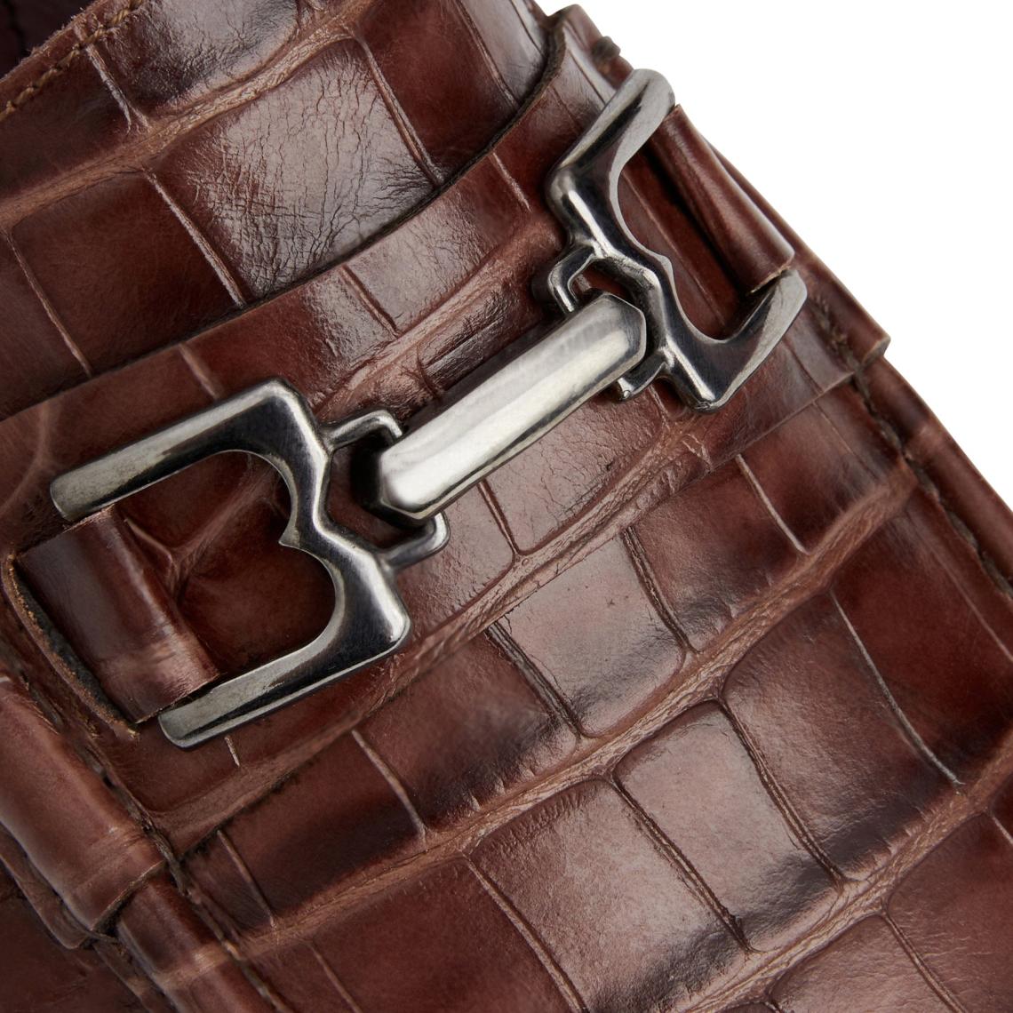 Bruno Magli Dress Shoes | Men Trieste Classic Moccasin- Brown Croc