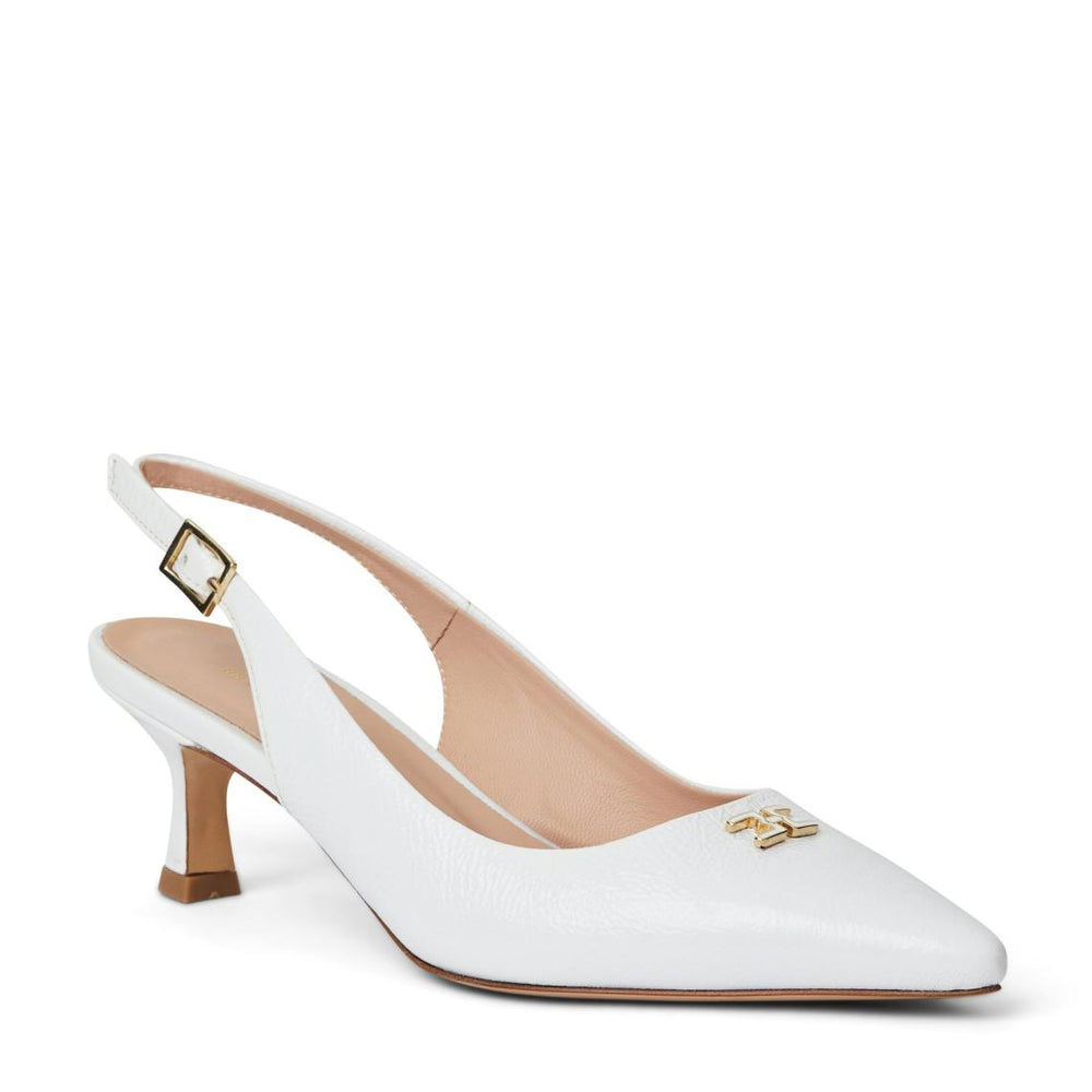 Bruno Magli Heels | Women FIONA Slingback Pump WHITE CRINKLED PATENT