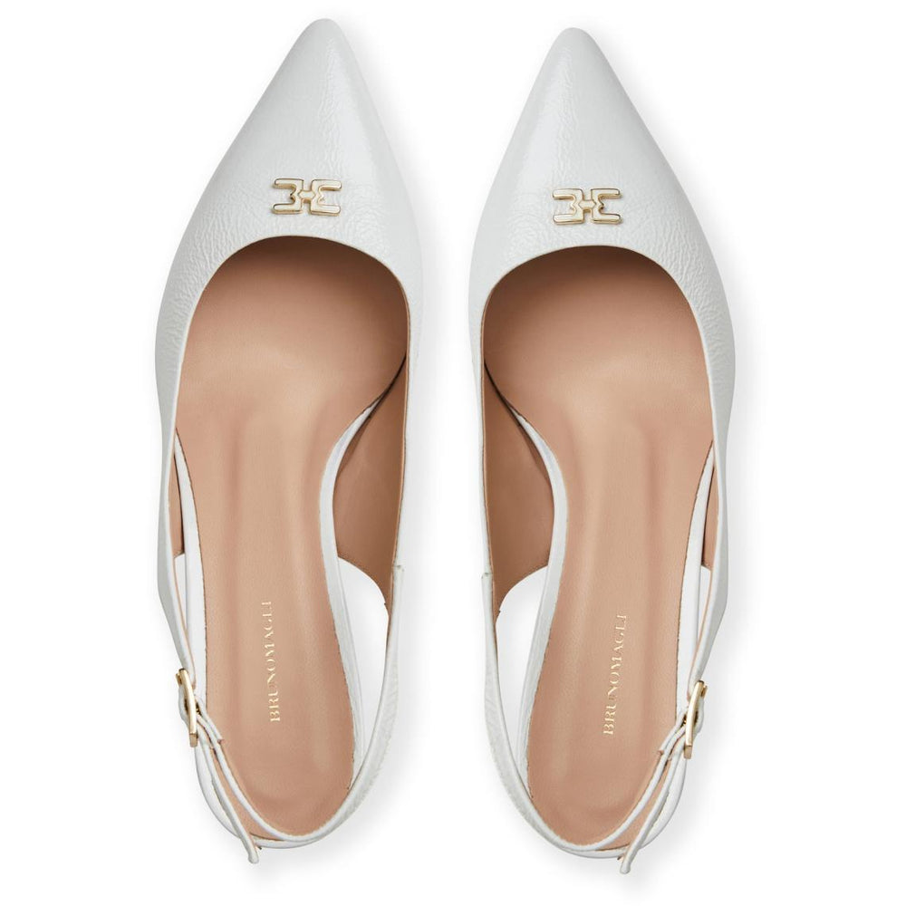 Bruno Magli Heels | Women FIONA Slingback Pump WHITE CRINKLED PATENT