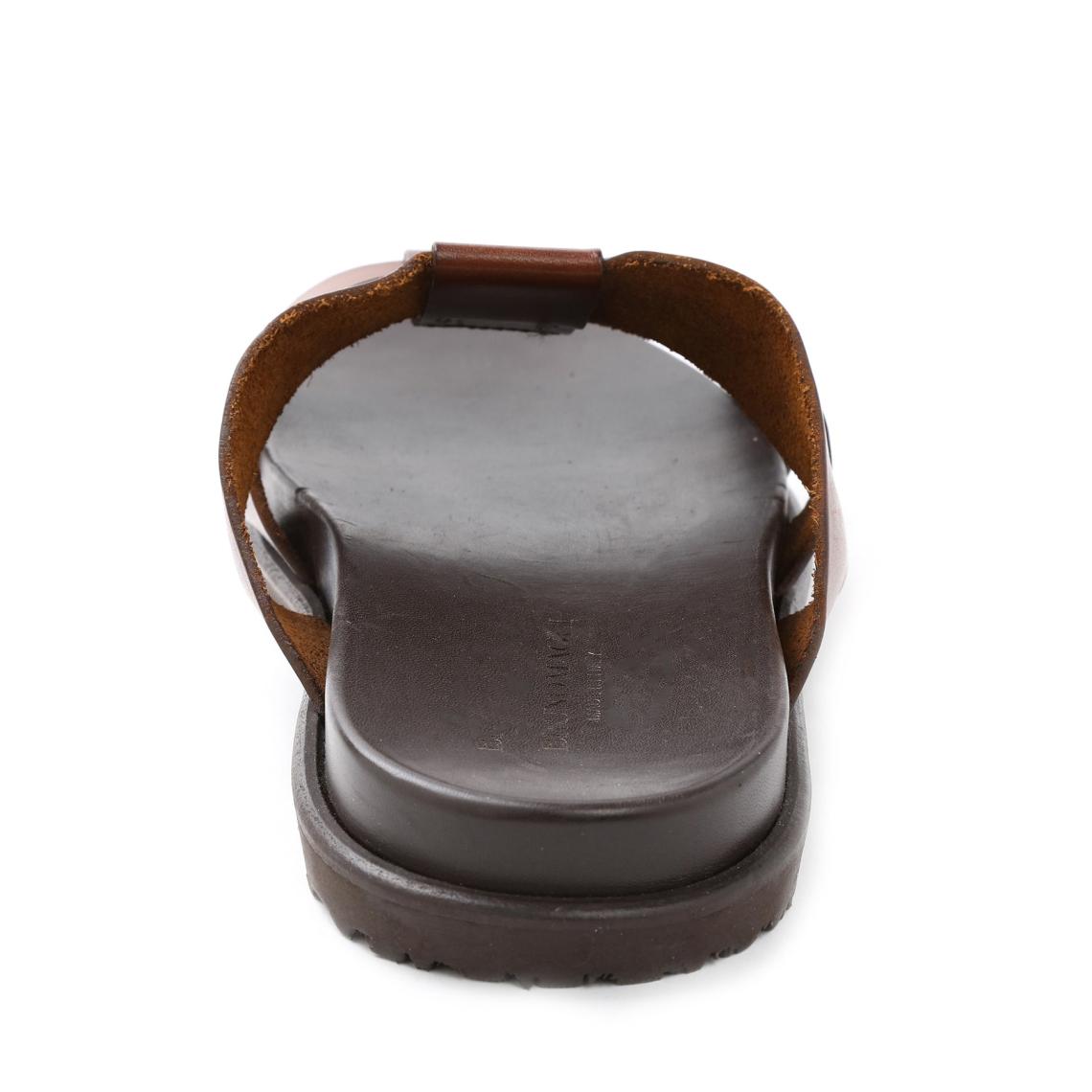 Bruno Magli Loafers &amp; Slip-ons | Men Empoli Leather Slide Sandal - Dark Brown