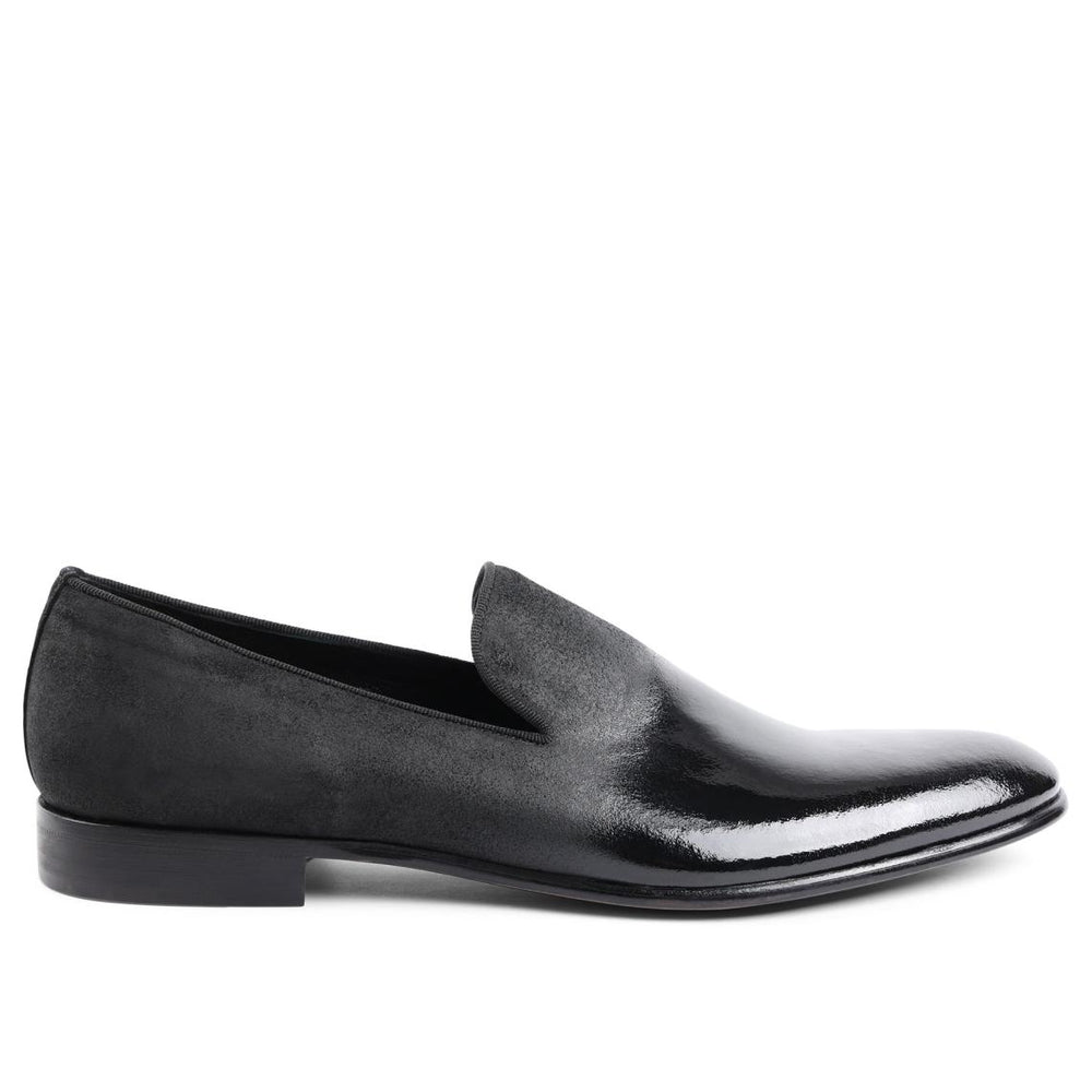 Bruno Magli Loafers &amp; Slip-ons | Men Monet A-Line Patent Suede Smoking Slipper - Black
