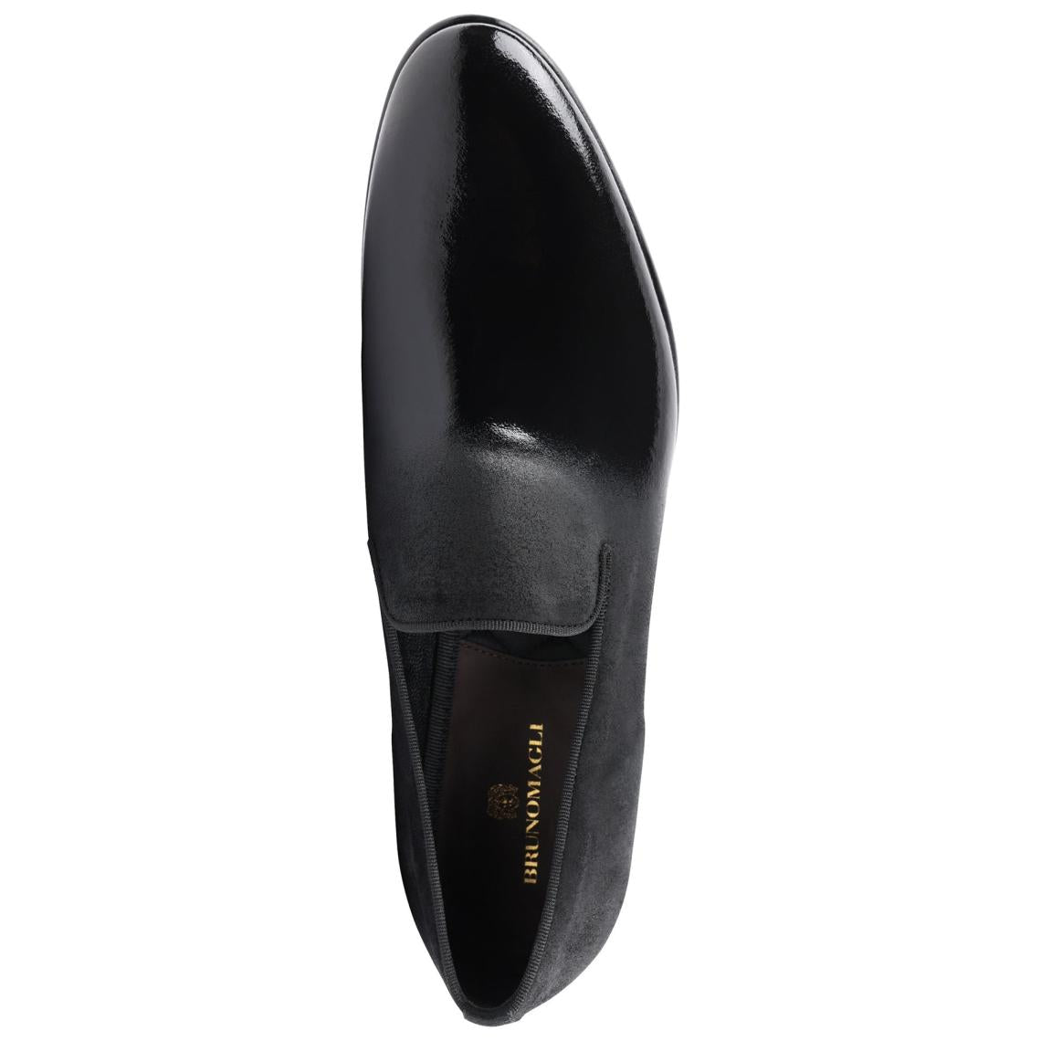 Bruno Magli Loafers &amp; Slip-ons | Men Monet A-Line Patent Suede Smoking Slipper - Black
