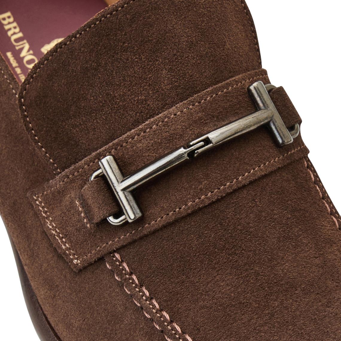 Bruno Magli Loafers &amp; Slip-ons | Men Sante Double Gore Classic Bit Loafer-Brown Suede