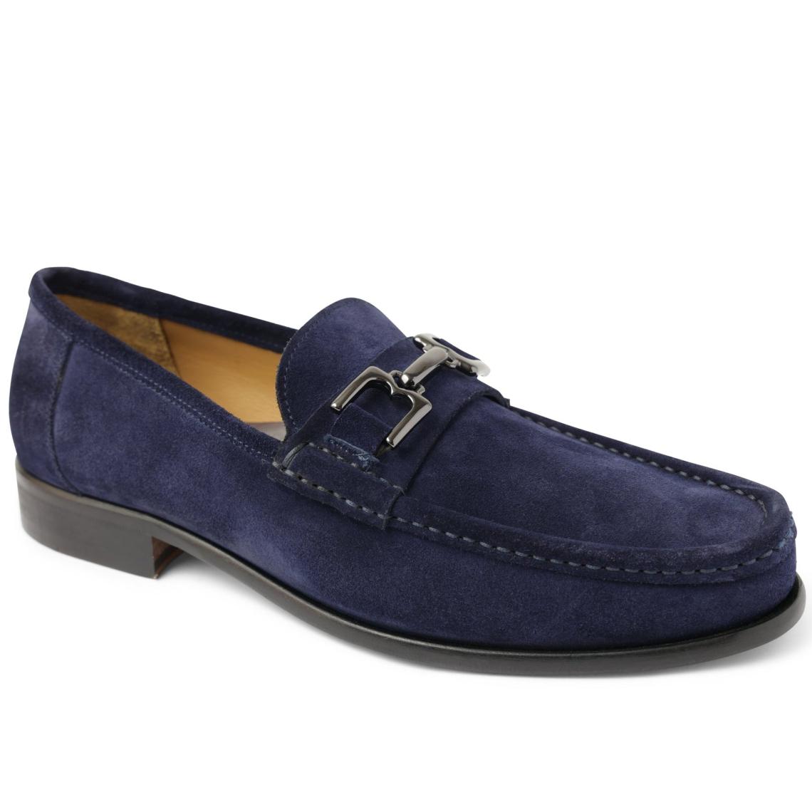 Bruno Magli Loafers &amp; Slip-ons | Men Trieste Classic Leather Moccasin - Navy Suede