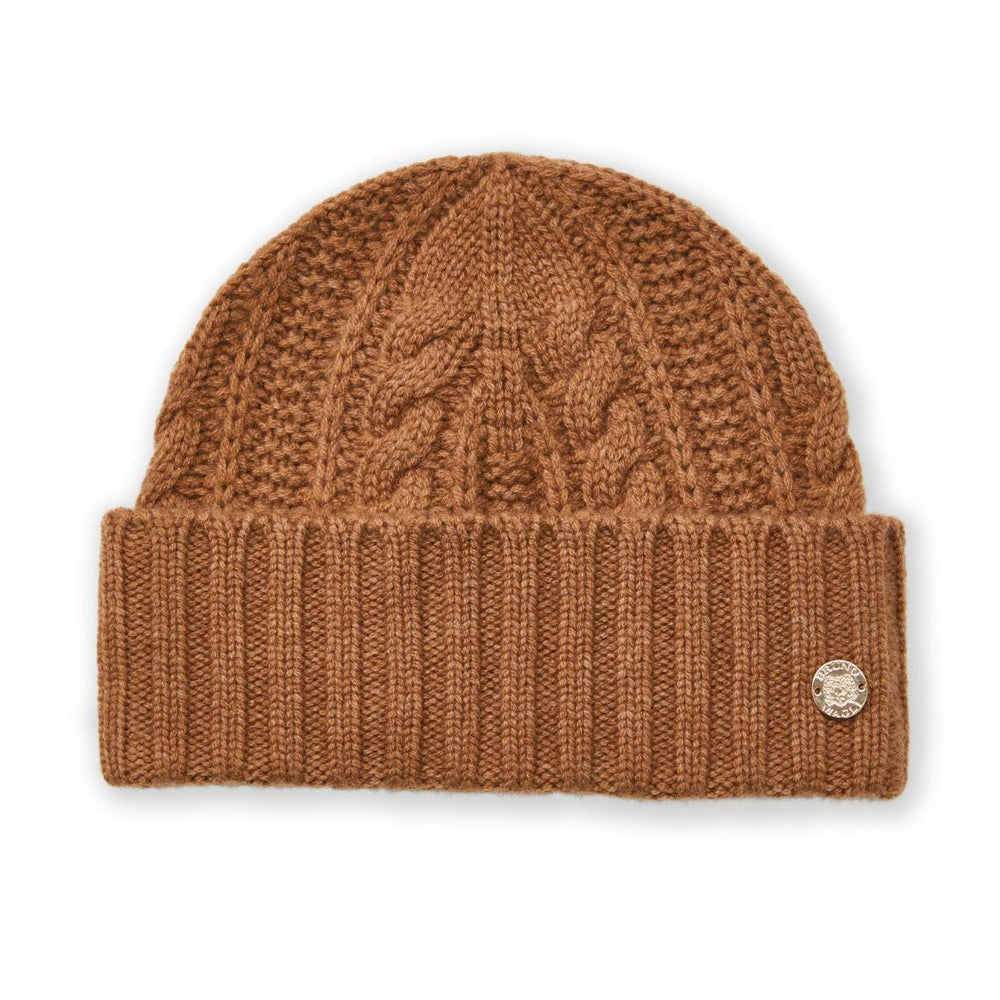 Bruno Magli Men's Cold Weather | Men/Women CABLE CUFFED HAT Camel