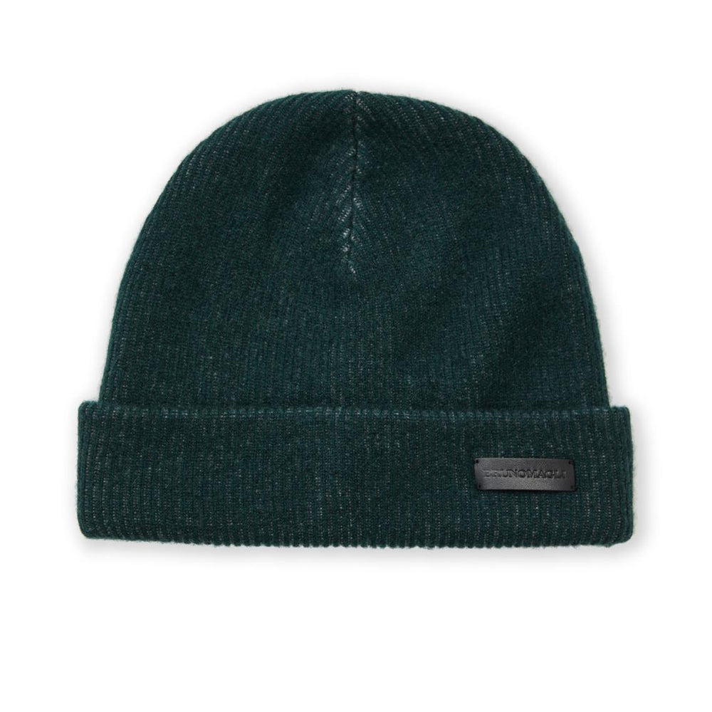 Bruno Magli Men's Cold Weather | Men/Women Cashmere 2-tone Ribbed Hat Green