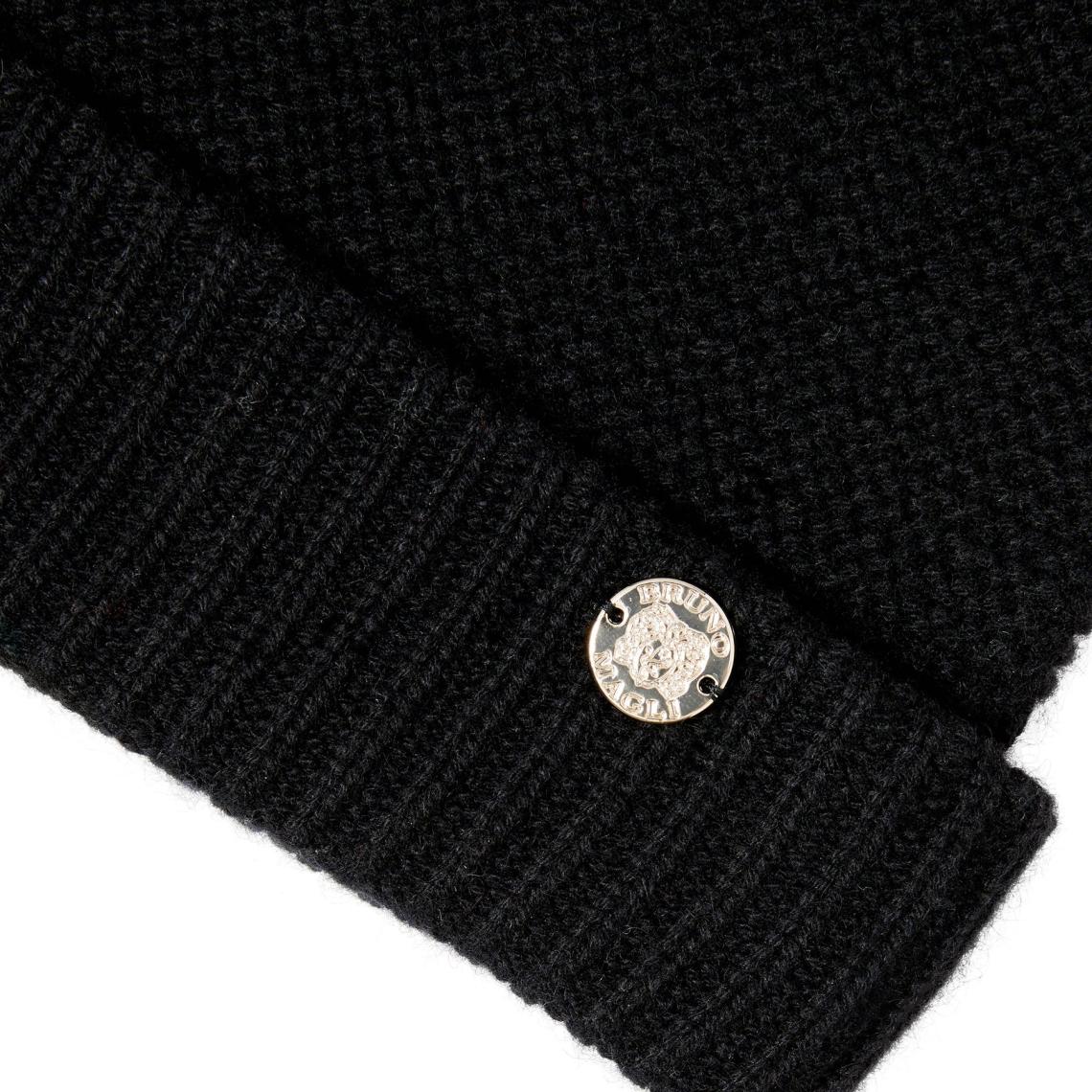 Bruno Magli Men's Cold Weather | Men/Women CASHMERE LINKS STITCH KNIT HAT W/ RIB CUFF BLACK