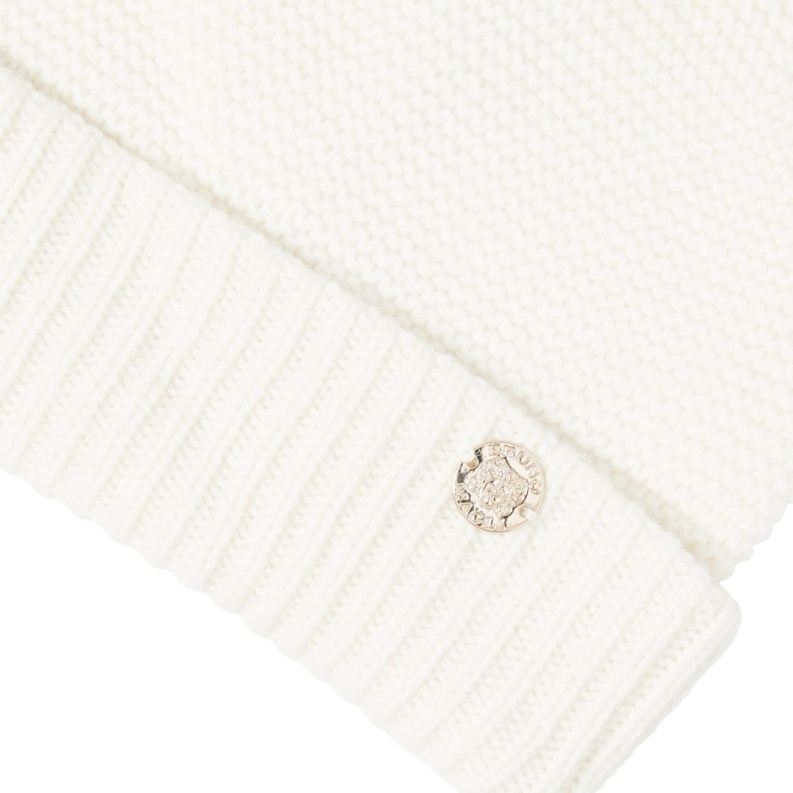 Bruno Magli Men's Cold Weather | Men/Women CASHMERE LINKS STITCH KNIT HAT W/ RIB CUFF Ivory