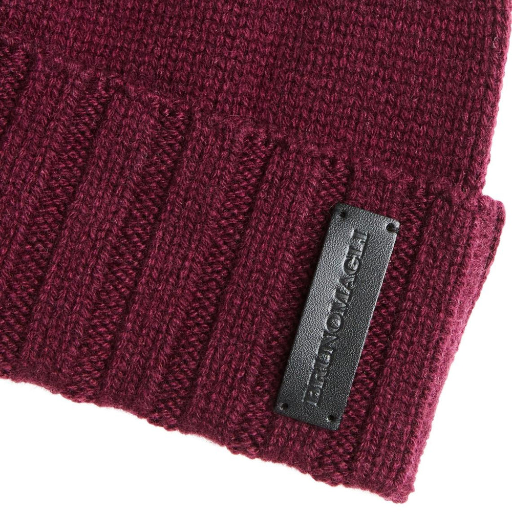 Bruno Magli Men's Cold Weather | Men/Women Cashmere Rib Cuff Hat - Bordeaux