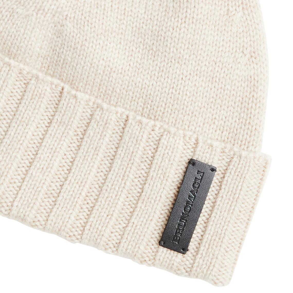 Bruno Magli Men's Cold Weather | Men/Women Cashmere Rib Cuff Hat - Oat