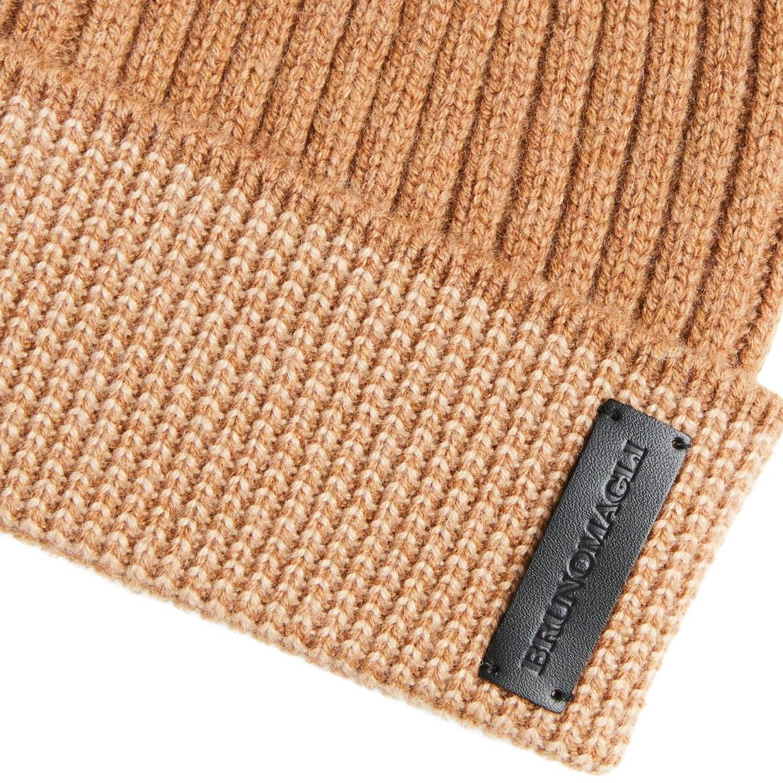 Bruno Magli Men's Cold Weather | Men/Women Cashmere Striped Cuff Hat - Camel