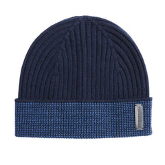 Bruno Magli Men's Cold Weather | Men/Women Cashmere Striped Cuff Hat - Navy