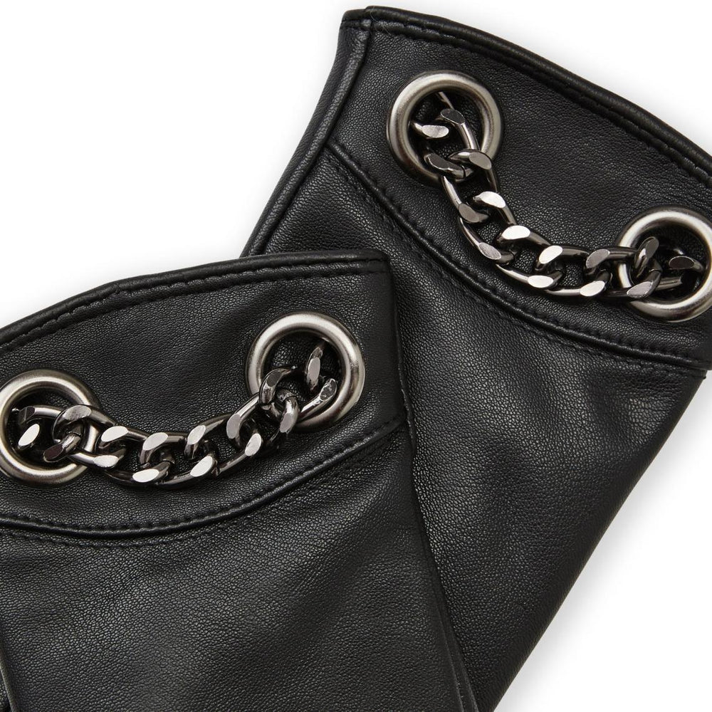 Bruno Magli Men's Cold Weather | Men/Women CHAIN CUFF LEATHER GLOVE-BLACK