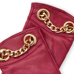 Bruno Magli Men's Cold Weather | Men/Women CHAIN CUFF LEATHER GLOVE-Red