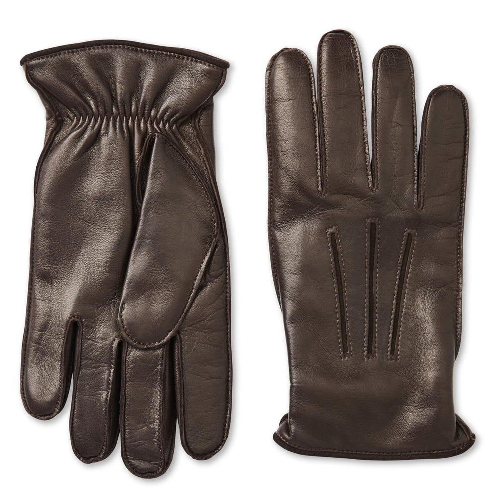 Bruno Magli Men's Cold Weather | Men/Women Nappa Leather Cut-Out Points Gloves - Brown