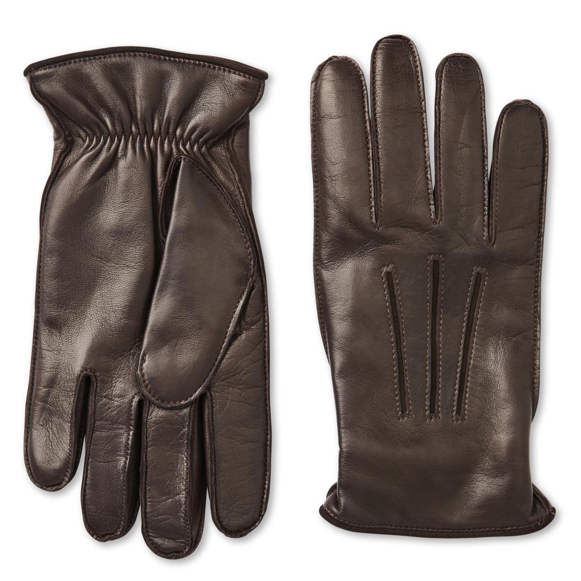 Bruno Magli Men's Cold Weather | Men/Women Nappa Leather Cut-Out Points Gloves - Brown